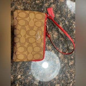 Coach wristlet in red